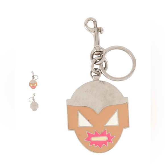 Stella McCartney Accessories - Stella McCartney Silver Tone Metal Face Keychain Bag Charm RARE